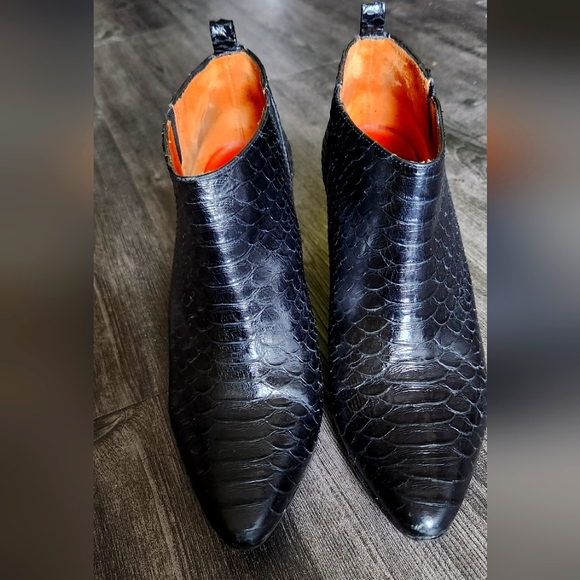 Rebecca Minkoff black snakeskin booties size 8 - Picture 1 of 3